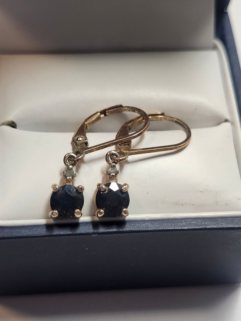 Rose Gold Over Sterling Sapphire Drop Earrings Diamond Accent Prime Art & Jewel